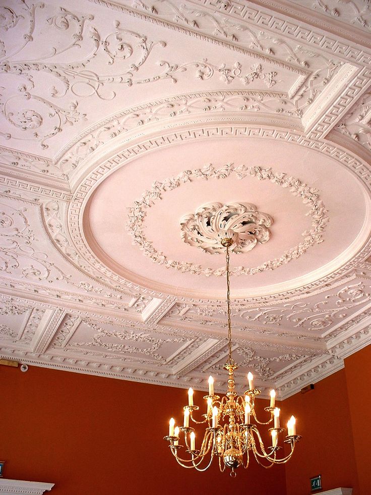 Carved plaster ceiling
