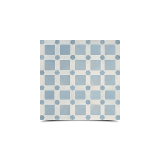 "Moroccan Light Blue Mosaic Tile - Geometric Star Pattern"