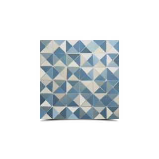 Moroccan Blue Mosaic Tiles | Handcrafted Cubic Motif