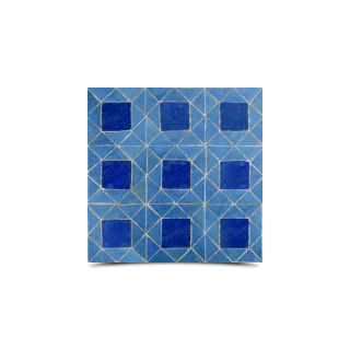 "Blue Moroccan Mosaic Tiles | Small Triangles & Navy Squares"