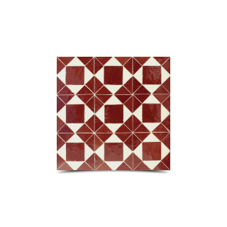 Moroccan Red & White Mosaic Tiles - Small Triangles & Squares