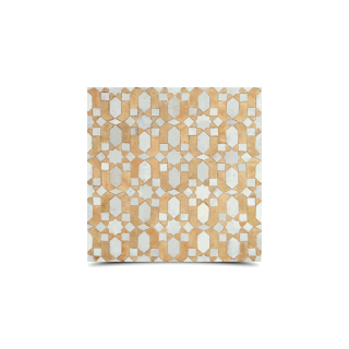 Moroccan Mosaic Tile Orange Color - Earthy Beige Stars & Parchment White Arches