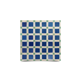 Moroccan Mosaic Pattern Blue Colors - Handcrafted Geometric Tiles