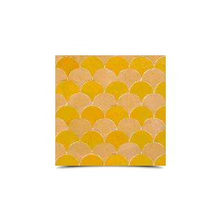 Moroccan Mosaic Tiles Yellow & Beige - Handcrafted Glazed Finish