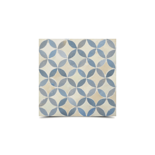 Moroccan Mosaic Pattern Blue & Beige Tiles - Handmade Geometric Design