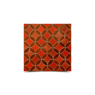 Moroccan Brown & Red Mosaic Tiles - Geometric & Floral Design