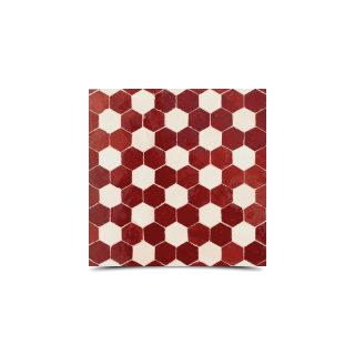 Moroccan Red & White Handcrafted Mosaic Tiles - Fez Zellige Collection