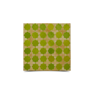 Moroccan Mosaic Green & Beige Star Pattern Tile