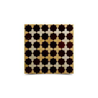 Moroccan Mosaic Sangria Red & Beige Vintage Tiles - Handcrafted Eight-Pointed Star Design