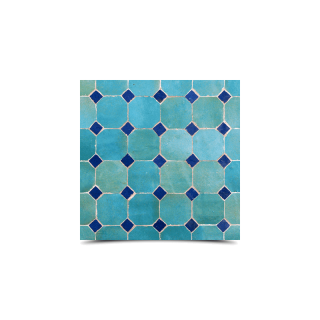 Moroccan Blue Mosaic Pattern Tiles | Handmade Glazed Design