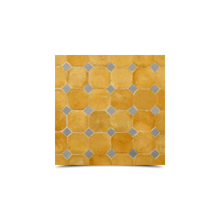 Moroccan Mosaic Pattern Blue Beige Tiles - Handmade Earthy Design