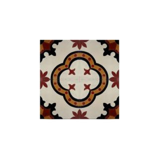 Handcrafted Moroccan Red Cement Tile - Vibrant Floral & Geometric Designs