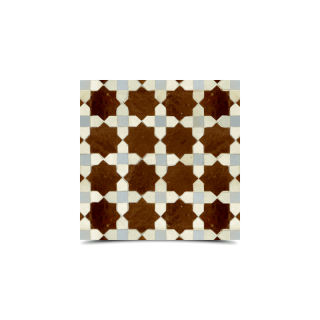 Enduring Moroccan Mosaic Brown & White Tiles - Vintage Elegance