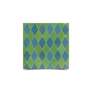 Moroccan Green & Blue Mosaic Tile - Handmade Design