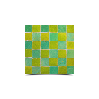 Moroccan Green & Yellow Mosaic Tiles - Premium Unglazed Matt Finish