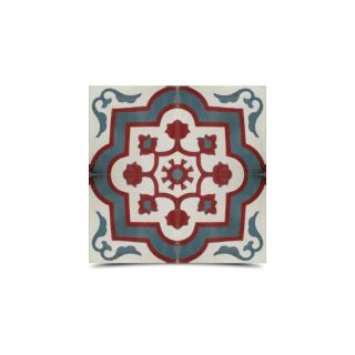 Moroccan Cement Tile Pattern in Red & Green - Elegant and Durable