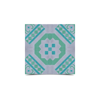 Moroccan Geometric Cement Tiles in Turquoise & Gray - 83