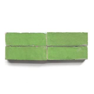 Vintage Lime Green Moroccan Bejmat Tiles - Handcrafted Indoor/Outdoor - Custom Sizing Options