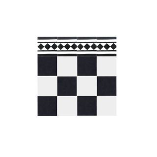 Moroccan Cement Border Tiles - White & Black Pattern, Durable & Stylish