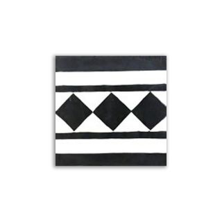 Moroccan Cement Border Tile - Black & White | 263