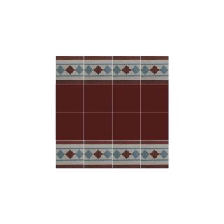 Moroccan Brown & Blue Cement Tiles Border – High-Quality Design