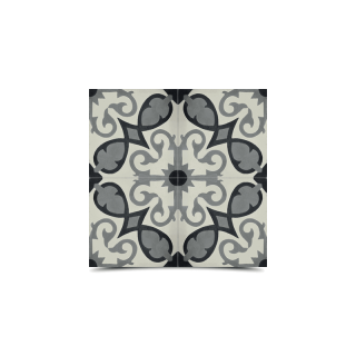 Moroccan Cement Tile Gray & Black - Elegant Floral & Geometric Patterns