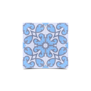 Blue & Gray Moroccan Cement Tile - Handmade in Fez