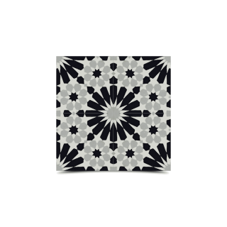 Moroccan Black & Gray Cement Tile Pattern - 243