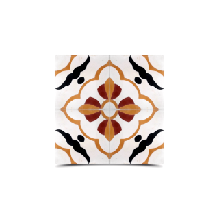 Moroccan Cement Pattern Tile Beige Black White - Creative Design