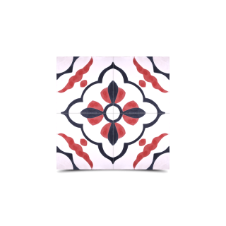 Captivating Moroccan Cement Pattern Tile - White, Blue & Pink