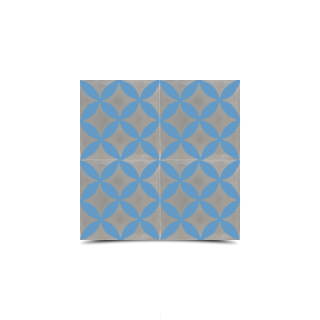 Moroccan Cement Tile Gray & Blue | Unique Arches & Crosses