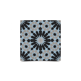 Moroccan Cement Pattern Tiles | Black, Blue, Pink, Tan