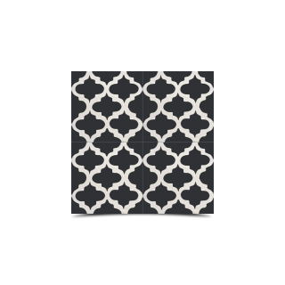 Moroccan Black & White Ogee Cement Tile - Elegant & Durable