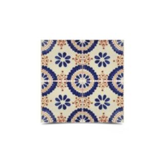 Blue & Orange Moroccan Floral Hand-Painted Tiles - Waterproof & Long-Lasting