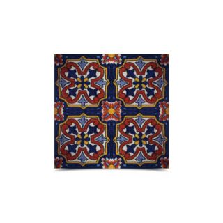Moroccan Floral Mosaic Tiles - Navy, Yellow & Red (60 characters)