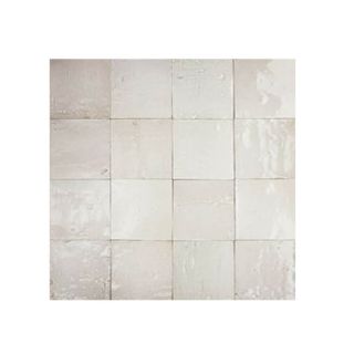 Moroccan Mosaic Solid Ivory White Tiles - Handcrafted Glazed 6x6 Mosaics