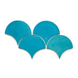 Large Caribbean Blue Fish Scale Tiles for Walls & Floors