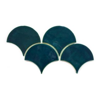 "Bluegrass Large Moroccan Fish Scale Tiles – Handmade Glossy Finish"
