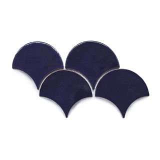 Vivid Blue Moroccan Fish Scale Tiles - 60 characters.