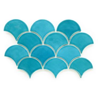 Moroccan Fish Scale Tiles - Caribbean Blue | Premium Scallop Tiles