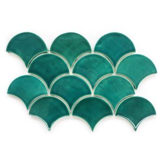 Moroccan Fish Scales Sea Mist Tiles - Coastal Elegance