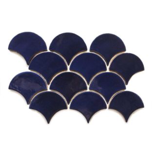 Captivating Cobalt Moroccan Fish Scale Tiles - Glossy/Matte Finish