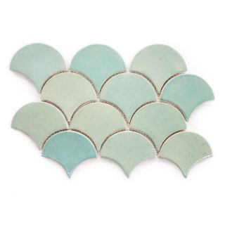 Captivating Lark Green Moroccan Fish Scales Tile