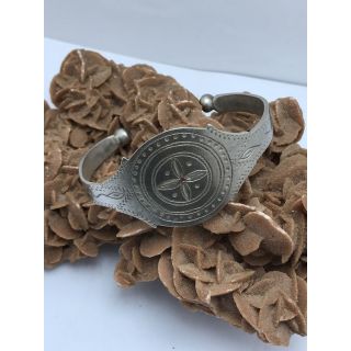 Moroccan Tuareg Berber Silver Geometric Bracelet.