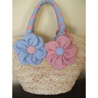 Moroccan Striped Flower Handbag | Handwoven Eco-Friendly Accessory