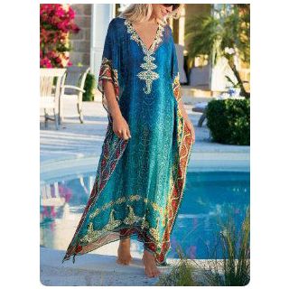 Exquisite Moroccan Kaftan Dress with Intricate Embroidery