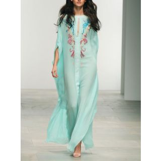 Beach Cover Up Dress - Moroccan Kaftan-Inspired Silky Design