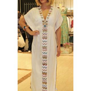Elegant Moroccan Inspired Maxi Caftan for Beach Cover Up