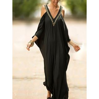 Maxi Moroccan Kaftan Beach Cover Up for Women - Silky & Versatile