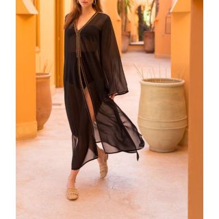 Moroccan Kaftan Style Beach Cover Up - Elegant Vacation Maxi Cover-Up